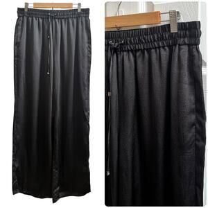 Michael Michael Kors Drawstring Elastic Waistband Textured Side Slits Pants 1X
